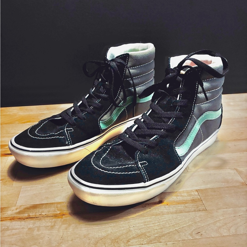 Vans Black and Gray with mint green stripe Sk8 hi Sneakers Size Men’s 11